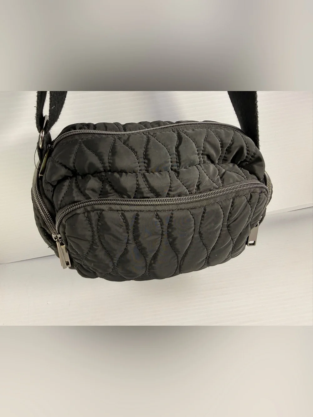 Quilted Crossbody Bag - Black